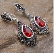 

hj 00602 Elegant oval bead turquoise jade coral dangle stud pierced earrings CAN CHOOSE