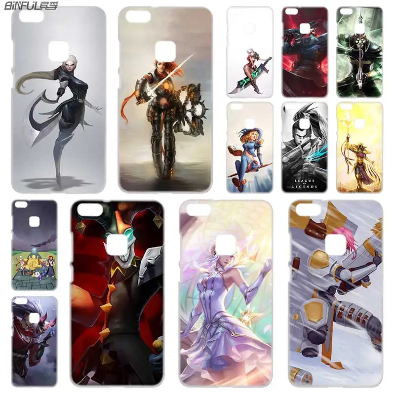 

BINFUL PC Transparent for Huawei P30 p20 lite case P8 P9 P10 Lite Plus Pro P Smart 2019 Mini league of legends figure