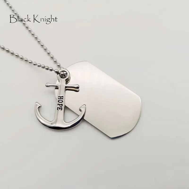 

2018 S/S New Anchor Dog tag pendant necklace HOPE anchor dog tag necklace 2pcs fashion necklace jewelry BLKN0640