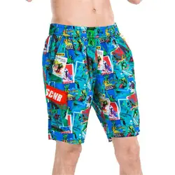 Для мужчин летний модный принт пляжные короткие штаны, Мужская Мода Быстрый Сухой хлопковые свободные шорты, Для мужчин бордшорты