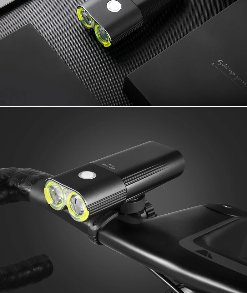 Clearance Bike Professional IPX6 Waterproof 1600 Lumens Light Cycling  Power Bank Bicycle Accessories USB Rechargeable Flashlight Lamp 22