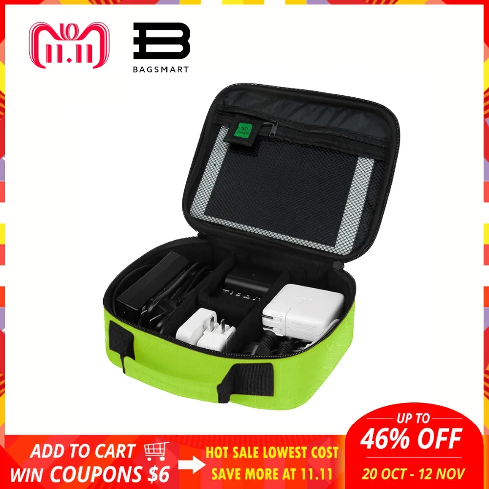 

BAGSMART Electronic Accessories Organizers Bag For Hard Drive Organizer Earphone Charger Data Cable USB Travel Case Digital Bag