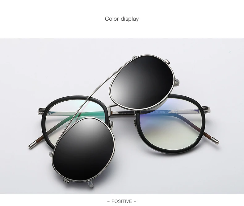 JackJad SteamPunk Style Lens Removable Polarized Sunglasses Clip On Vintage Round Metal Eyewear Sun Glasses Oculos De Sol 2776