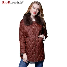 Зимние куртки для женщин Европейский стиль 90% белый пуховик женский Повседневный съемный меховой воротник теплая верхняя одежда парка YR117