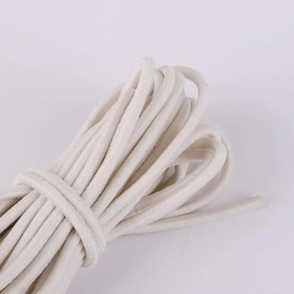 5 м высокое качество 2,5 мм многоцветный круглая эластичная повязка круглая эластичная веревка эластичные резинки линии DIY Швейные аксессуары - Цвет: Ivory