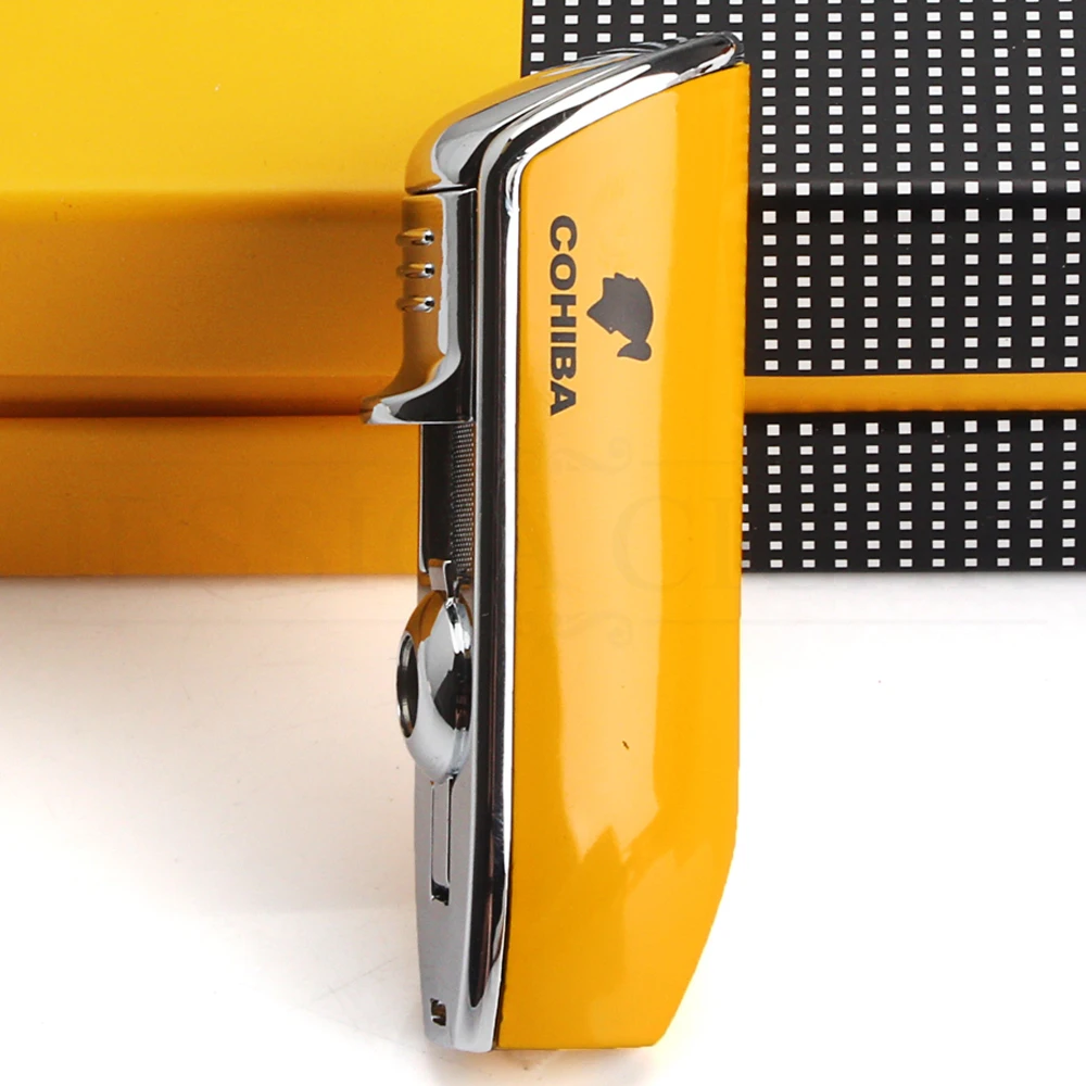 Мини карманная зажигалка COHIBA для сигар металлическая ветрозащитная фонарь Галка