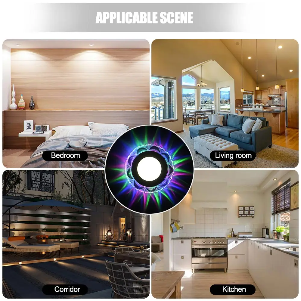  Modern LED Crystal Recessed Ceiling Light 5W Circular Mini down Lamp 85-220V Luminarias 3 Modes Lig - 33003803235