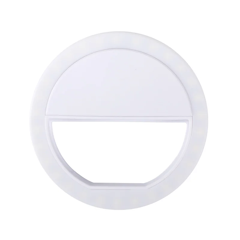 Универсальный светодиодный кольцевой светильник для селфи портативный мобильный телефон 36 светодиодный S лампа для селфи светящаяся кольцевая клипса для iPhone samsung - Цвет: white