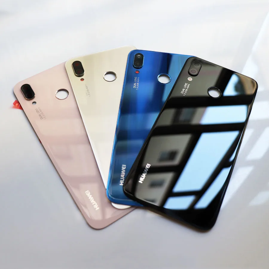 

10 pcs/lot Back Glass Panel For huawei p20 lite rear glass original Battery Cover Rear Door Housing Replacement Nova 3e+Adhesive