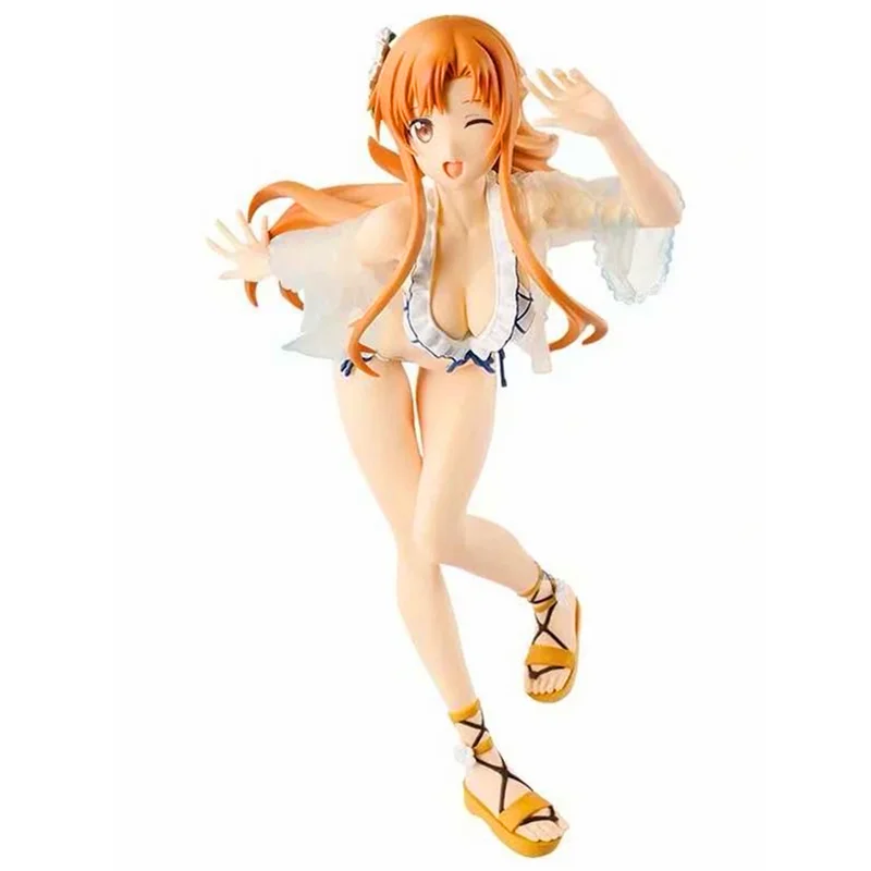 21CM Sword Art Online Anime Figure AsunaYuuki Action Figure Transparent Water Swimsuit Ver Sexy Girl Dolls with Box F337