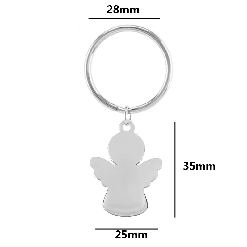 Angel Charm Metal Connection Key Ring Stainless Steel Keychains Pendant Key Fob Birthday Gifts for Friend 2018 New Best Wishes Angel Charm Metal Connection Key Ring Stainless Steel Keychains Pendant Key Fob Birthday Gifts for Friend 2018 New Best Wishes