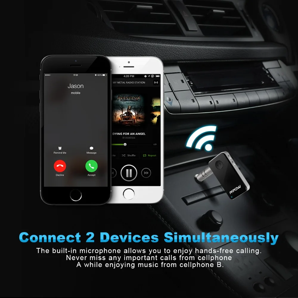 Mpow MBR1 мини беспроводной музыкальный ресивер Bluetooth 4 0 стерео аудио с микрофоном