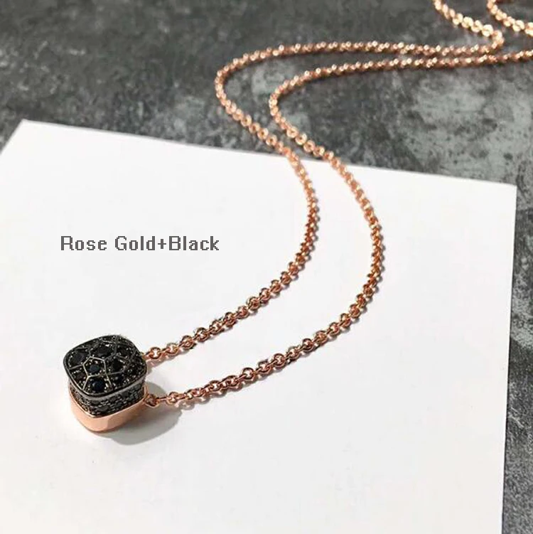 

Top Quality New Creativity Hive Candy Pendant Necklace Colorful Square AAA+ Crystal Fine Clavicle Chain for Women CHIC Jewelry