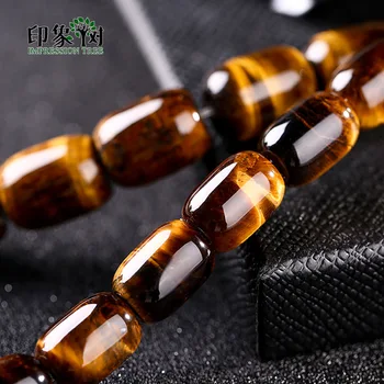 

10/13/15mm Strand Wholesale Tiger Eye Gold Natural Stone Barrel Loose Beads Tibetan Buddhist Bead For DIY Jewelry Making 18077