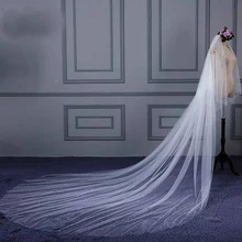 Erosebridal Новое поступление 3 м ширина 4 м с длиным хвостом Фата для невесты Фея красота Свадебная Соборная вуаль