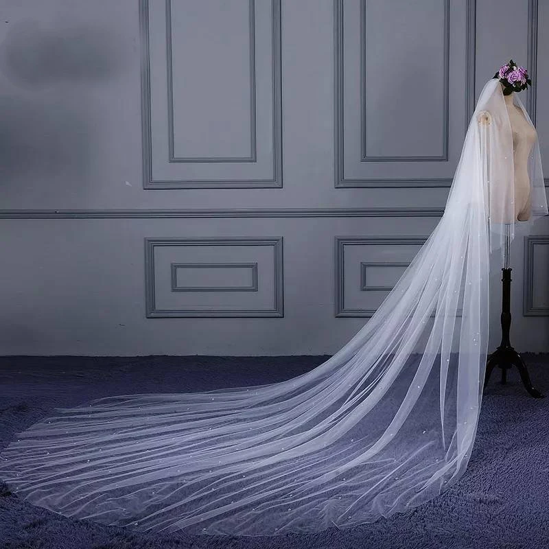 Свадебная фата для невесты Erosebridal Длинная длиной 4 м шириной 3 метра Сказочная