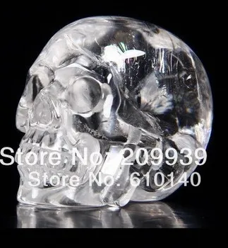 

00167 Quartz Rock Carved Crystal Skull/Head Healing