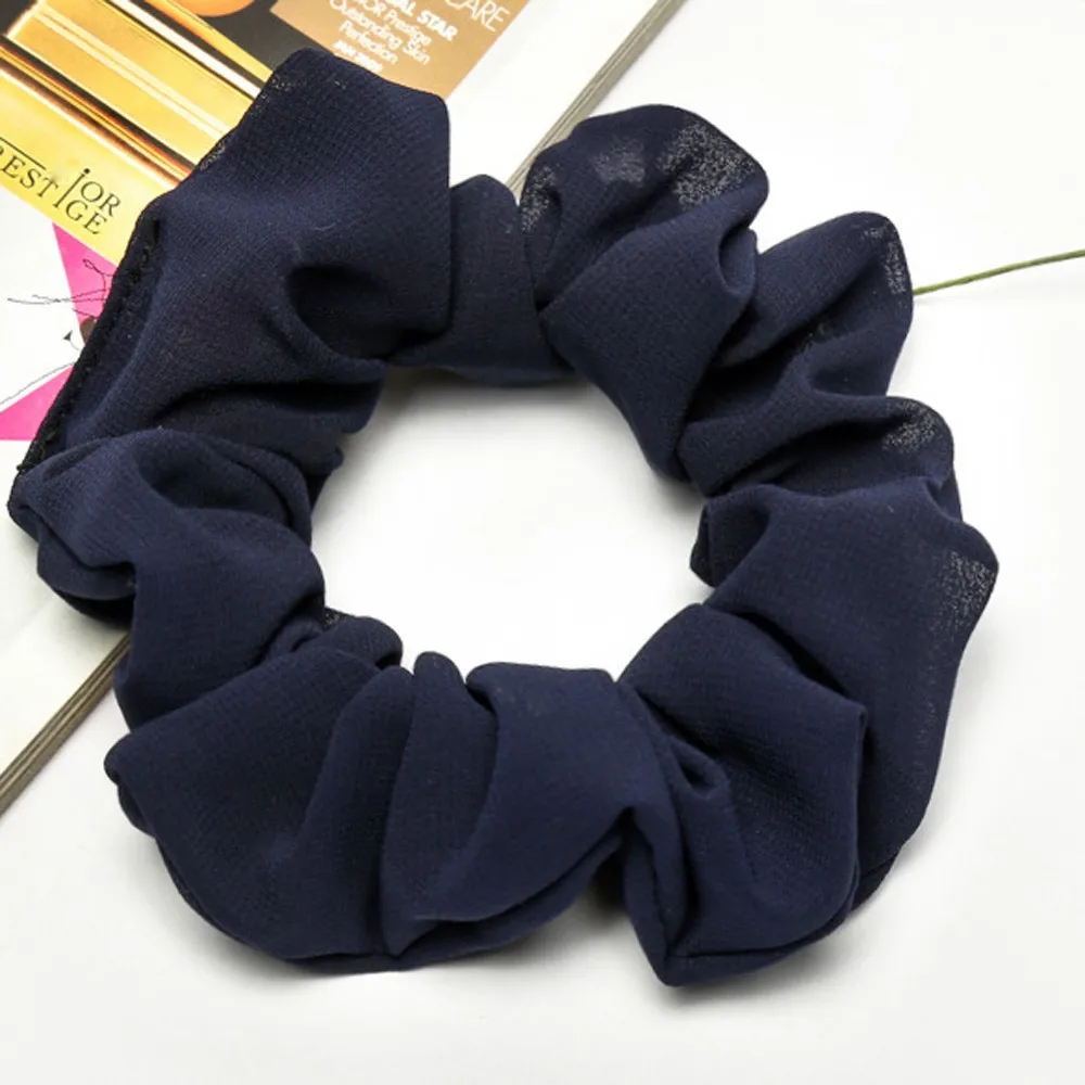 Trendy Lady Hair Pure Color Bobble Sports Dance Scrunchie Ring Elastic ScrunchieAUG9