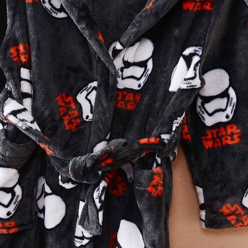 Star War Kids The storm troops Bathrobe Cospaly Imperial Stormtrooper Coral Fleece Pajamas Winter Children Sleepwear Bath robes4