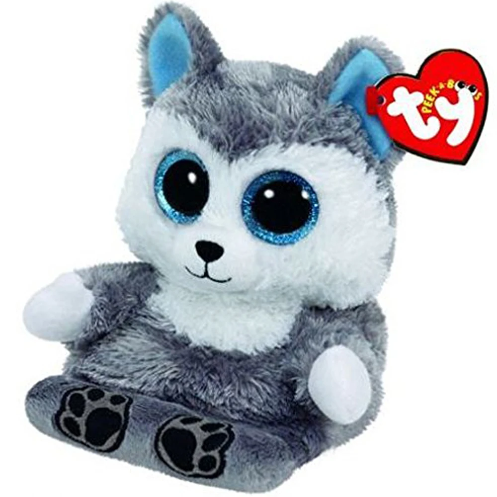 Ty Peek A Boo Phone Holder with Screen Cleaner Bottom Scout the Husky Plush Soft Stuffed Animal