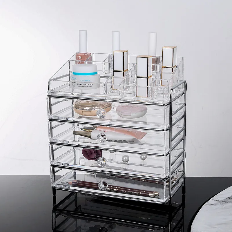 

Nail Storage Box Nail Accessories Storage Nail Oil Gel Makeup Brush Transparent Acrylic Cosmetic Storage Box Multi-drawer