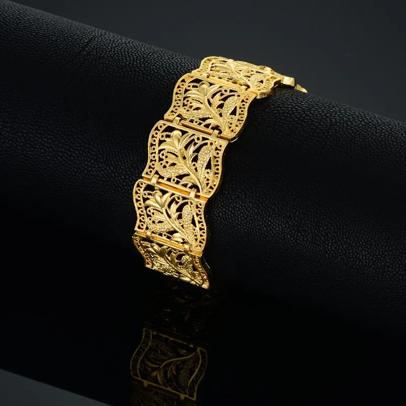19 см цветок Шарм Готический звено цепи браслет для женщин мужчин золотого цвета Винтажные Ювелирные изделия Большой звено браслет дропшиппинг