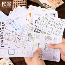 10 pièces coréen autocollants ensemble de base Alphabet inscriptible planificateur Scrapbooking accessoires Journal Journal fournitures papeterie autocollant