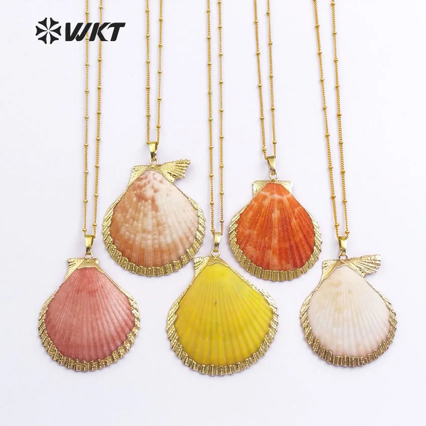 Buy WKT Wholesale Scallop shell necklace 24K gold