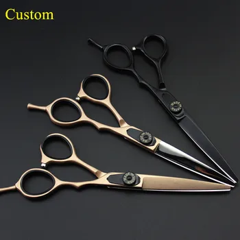 

Custom professional japan 440c steel 6 inch hair scissors set hair cutting barber salon thinning shears hairdressing scissors