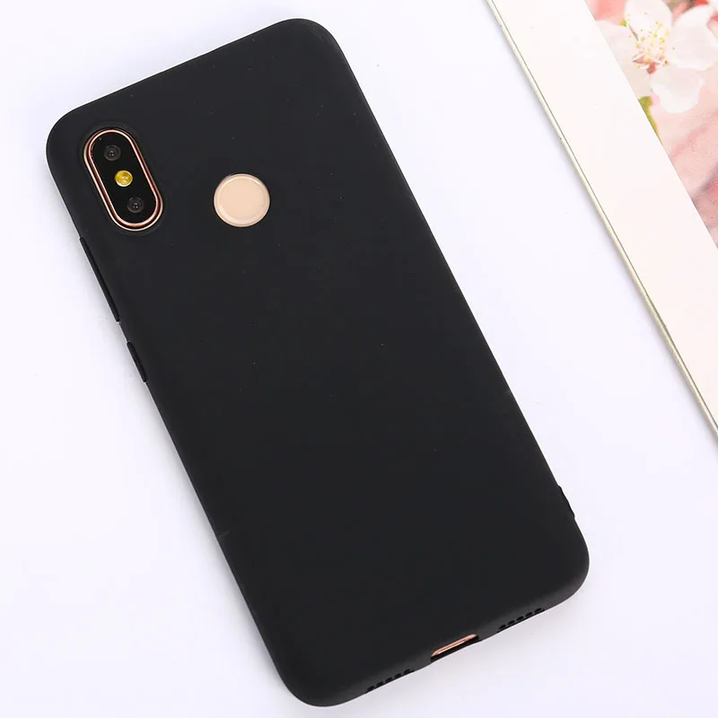 Цветной ТПУ силиконовый чехол для Xiao mi Red mi Note 6 5 7 8 Pro Red mi 7 6A 7A матовый чехол для Xiaomi mi 9 SE mi 9T mi 8 Lite mi A2 A1 A3 - Цвет: Black