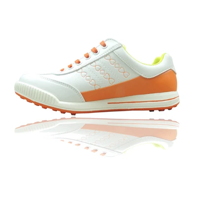 Женская водонепроницаемая дышащая обувь для гольфа; женские нескользящие кроссовки без пятен; супер-светильник; хорошее сцепление; кожаная обувь для гольфа; D0593 - Цвет: Оранжевый