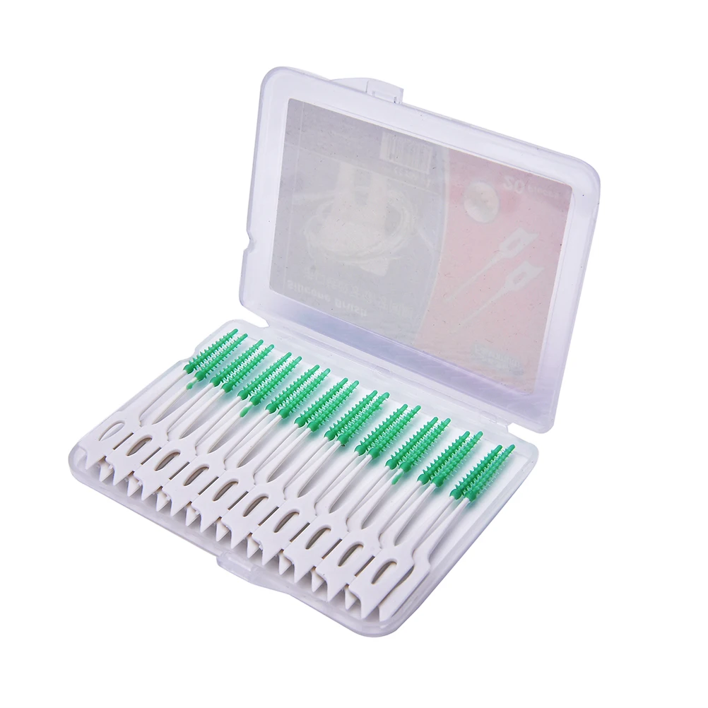 

New Soft Elastic Massage Gingival Interdental Brush Massage Toothpick Toothbrush Floss Dental Flosser 16Pcs/Set