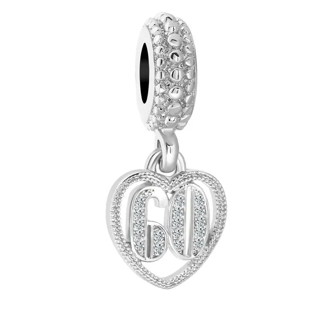 Европейский шарик 18 50 60 мама бант-Кулон Шарм Fit Pandora браслет ожерелье DIY женские ювелирные изделия брелок - Цвет: A957