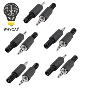 

WAVGAT 10 pcs Black Plastic Housing 3.5mm Audio Jack Plug HeadPhone Connector