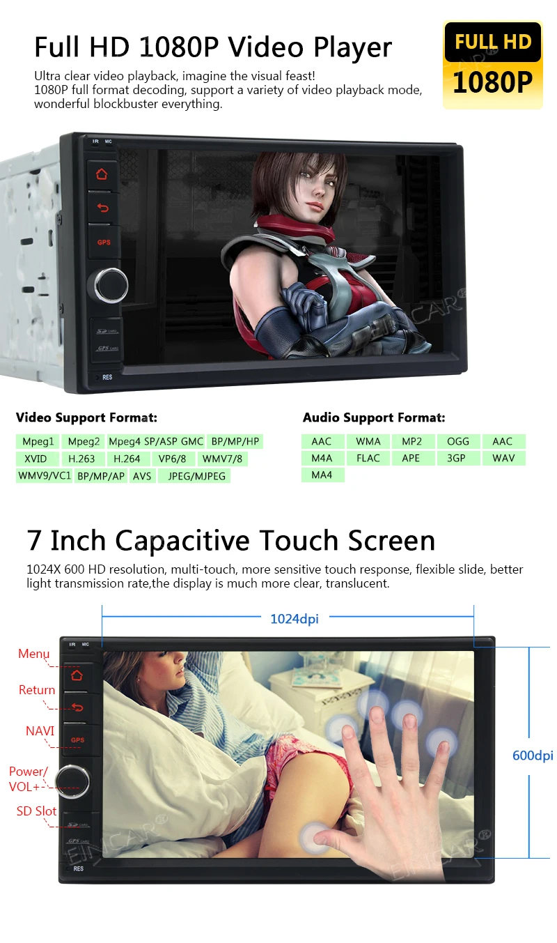 Clearance Octa Core In Dash Head Unit GPS FM AM RDS Radio Support Bluetooth 1080P HD Video Wifi 7 Inch Pure Android 8.1 Oreo Car Stereo 1