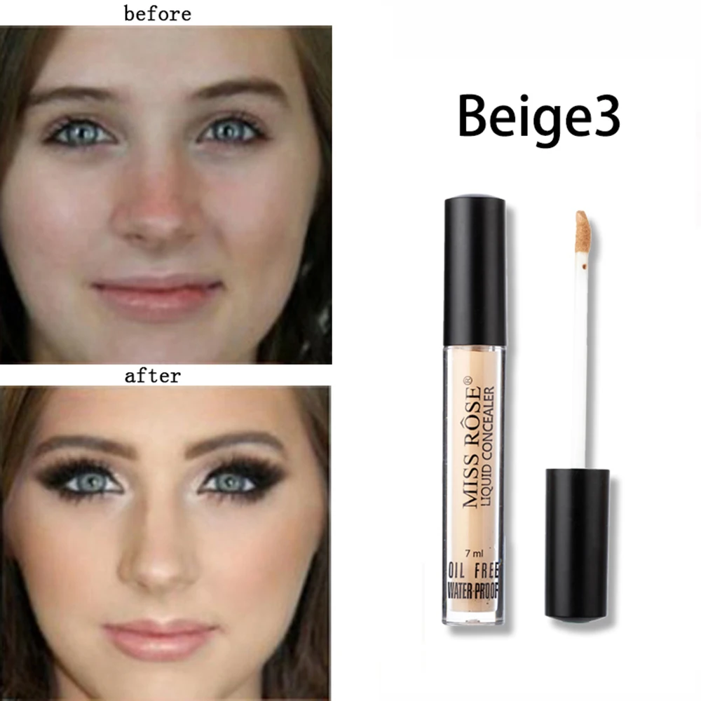 

MISS ROSE Face Foundation Smooth Long Lasting Oil-Control Cream Mini Natural Color Nutriment Concealer Foundation