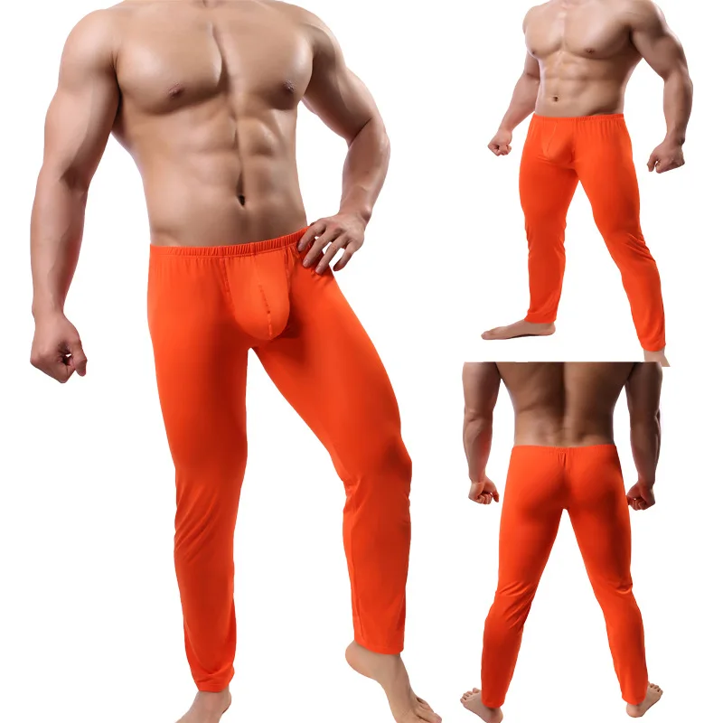 Мужские брендовые сексуальные кальсоны Homme Lce, шелковые домашние пижамы, леггинсы, штаны для спортзала, спортивные обтягивающие штаны, лосины, нижнее белье