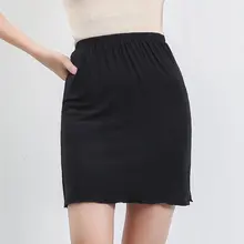Дамские Модальные полу-в длинном параграфе нижний мешок бедра высокая юбка с тонкой талией