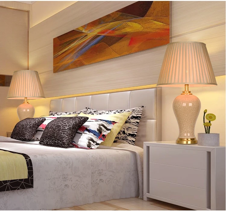China Antique Living Room Study Retro Vintage Table Lamp Porcelain Ceramic Table Lamp wedding decoration pink table lamp (1)