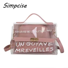 

Women Brand Mini Small Shoulder Bag Summer Beach Bag Clear Transparent Letter Girls Cute Composite Bag Female Handbags Fashion
