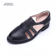 Женские туфли-оксфорды; женская повседневная обувь из коровьей кожи; обувь на плоской подошве; коллекция года; женские летние босоножки в римском стиле; zapatos mujer на шнуровке