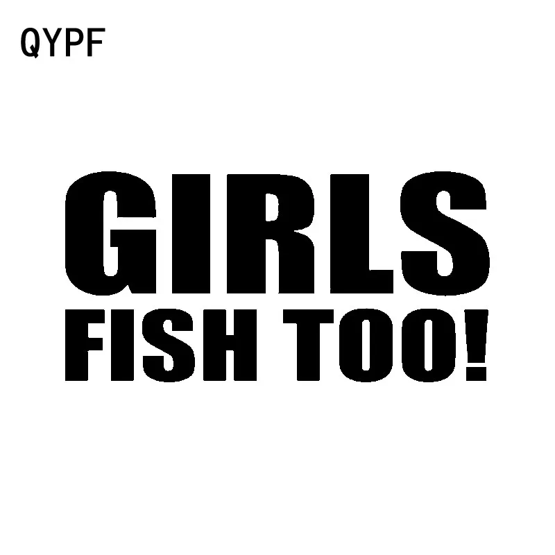 

QYPF 14CM*6.9CM Girls Fish Too Vinyl Fashion Car-styling Black Silver Car Sticker Decal C15-2843