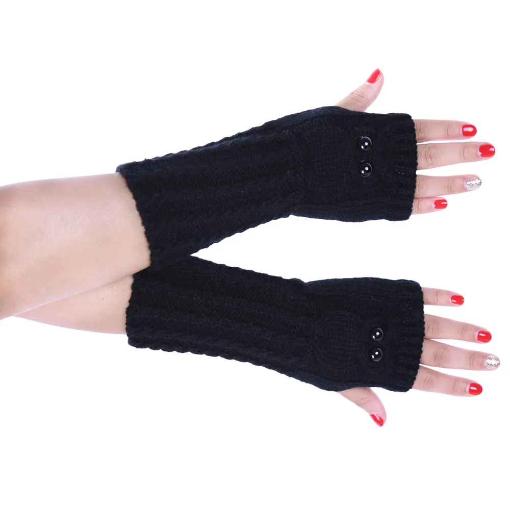 Guantes Fashion Knitted Arm Owl Fingerless Winter Gloves Soft Warm