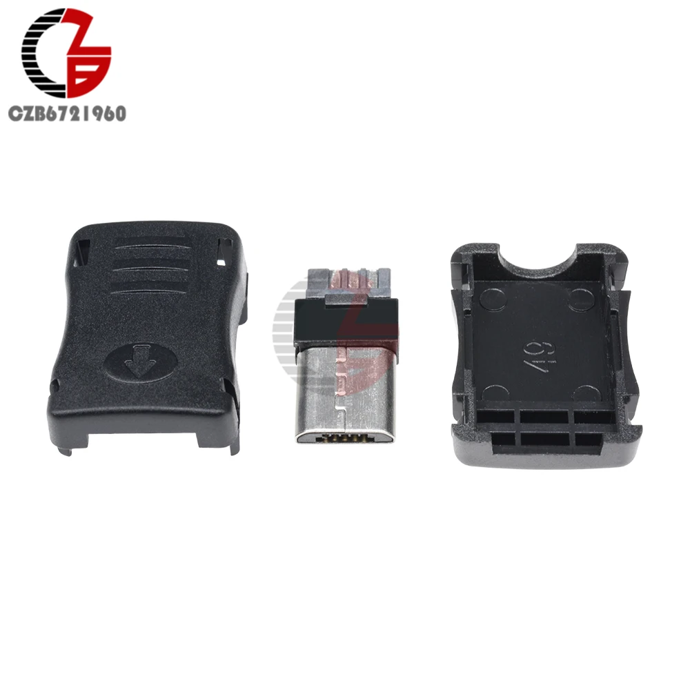10 шт. DIY Micro USB 5 Pin T порт штекер разъем пластиковый чехол|connector t|usb male connectorusb plug connector