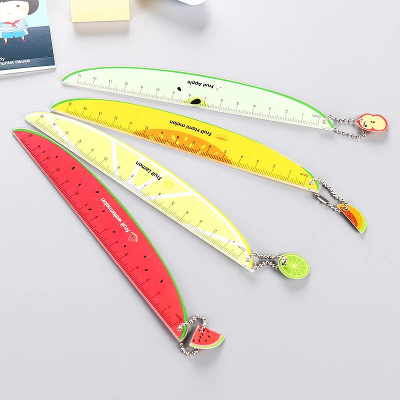 

Creative Fruit Watermelon Modelling 15cm Straight Ruler Acrylic Ruler Painting Learning Plastic Ruler School Stationery Supplies