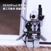 100 шт. одежда «Супергерои» Marvel 0258 серый Дэдпул цифры Совместимо e строительные блоки действие кирпич подарок для ребенка Игрушечные лошадки