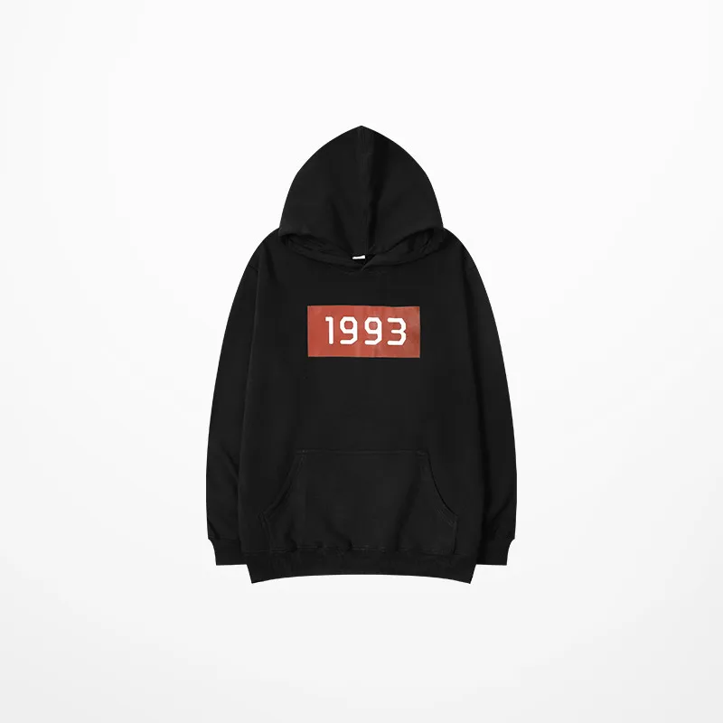1993 Letter Print Ins European And American Hoodie Men Skateboard Alan Walker High Street Sweatshirt Men Mantle Hoodies Men