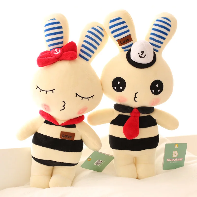 Download 38cm 4 Color Funny navy lover kiss rabbit bunny plush doll personality pillow novelty ...