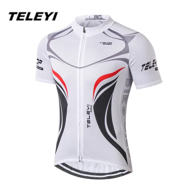White Cycling Jersey Men bike clothing bicycle jersey top Ropa Ciclismo