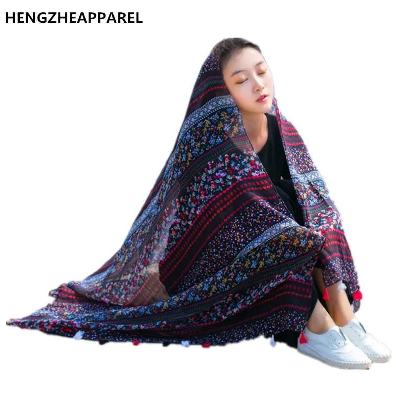 2017 spring summer new scarves travel essential floral printing sunscreen scarf  lady fashion shawl women wear covers towels